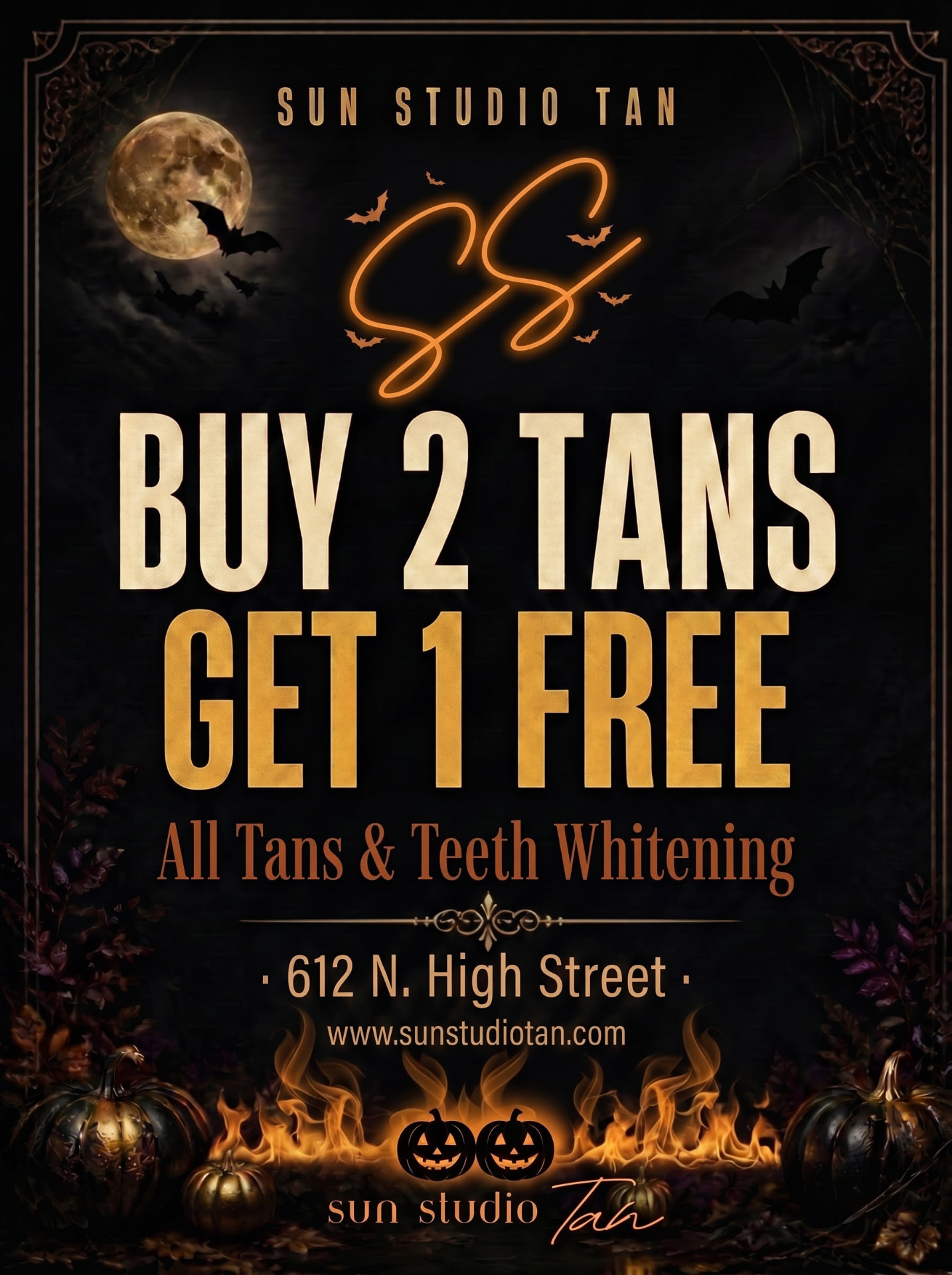 Sun Studio Tan October promo: buy 2 tans, get 1 free on all tans and teeth whitening